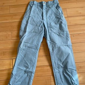 Big Bud Press work pants in discontinued baby blue color.